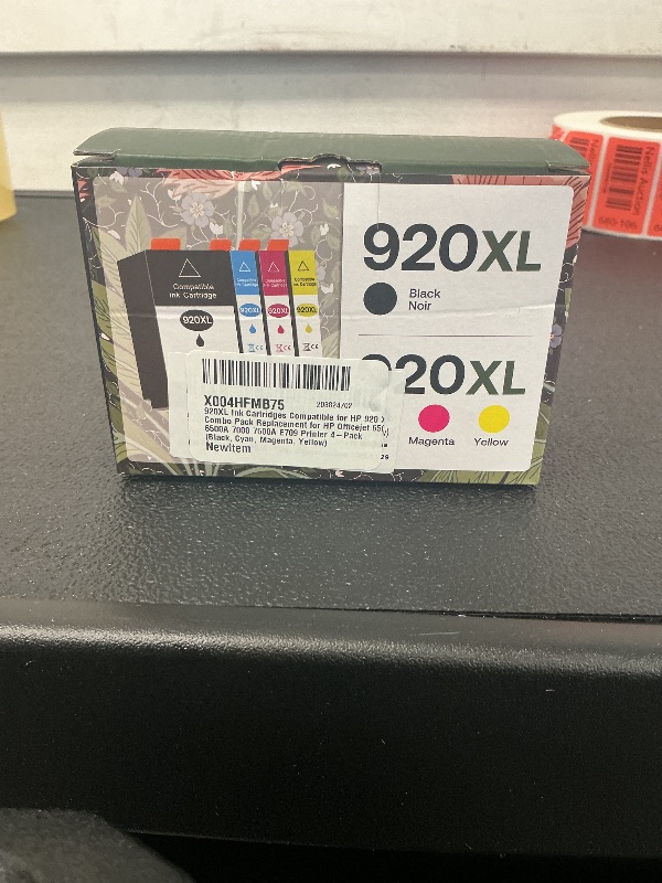 Photo 1 of 920XL Ink Cartridges Compatible for HP 920 XL Combo Pack Replacement for HP Officejet 6500 6500A 7000 7500A E709 Printer 4-Pack (Black, Cyan, Magenta, Yellow)