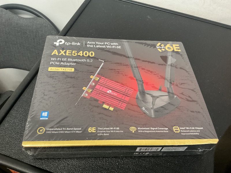 Photo 1 of TP-Link WiFi 6E Intel AX210 AXE5400 PCIe WiFi Card for PC Archer TXE75E- Tri Band Wireless Adapter for Desktop PC w/Magnetic Base Dual Antenna, Bluetooth 5.3(USB Port), WPA3, MU-MIMO, OFDMA, 802.11ax