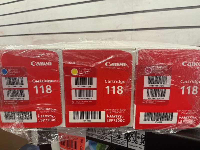 Photo 1 of Canon® 118 Cyan, Magenta, Yellow Toner Cartridges Combo, Pack Of 3