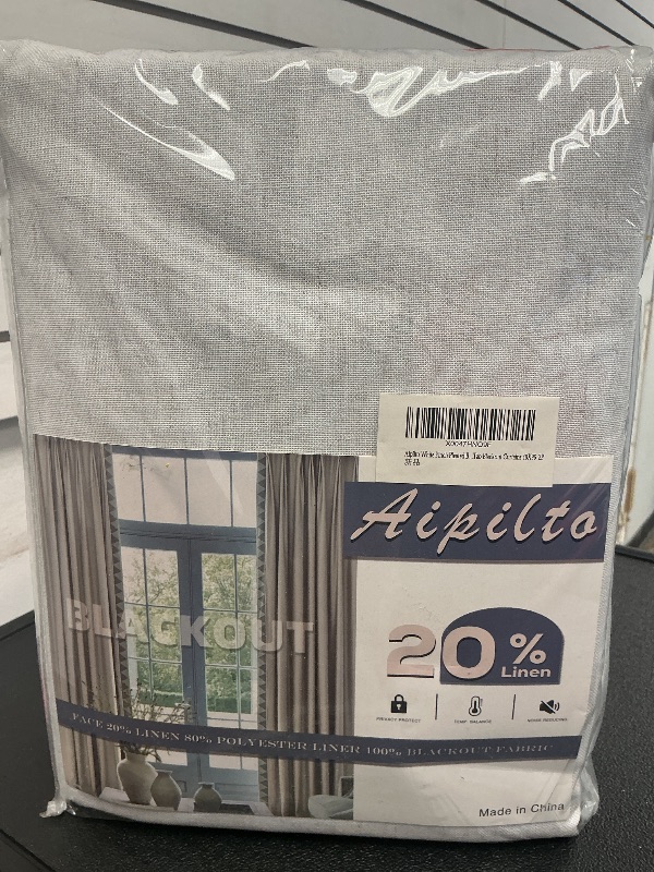 Photo 1 of Aipilto White Linen Full Blackout Curtains Pinch Pleated 96 Inch 2 Panels,100% Block Out Thermal Insulated Modern Window Drapes for Sliding Glass Door Living Room Back Tab with Hooks 40”Wx96”L