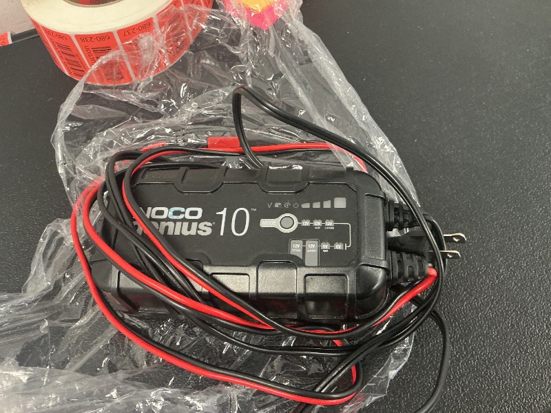 Photo 1 of NOCO GENIUS10, 10A Smart Car Battery Charger, 6V and 12V Automotive Charger, Battery Maintainer, Trickle Charger, Float Charger and Desulfator for Motorcycle, ATV, Lithium and Deep Cycle Batteries