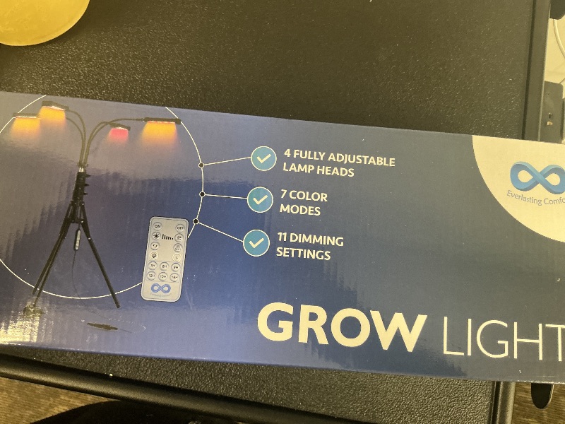 Photo 1 of Everlasting Comfort Grow Lights for Indoor Plants Full Spectrum - Plant Lights for Indoor Growing (4 Lamps), 3-18 Hour Timer, Adjustable 62" Tripod, LED Grow Lights, Plant Light for Seed Starting