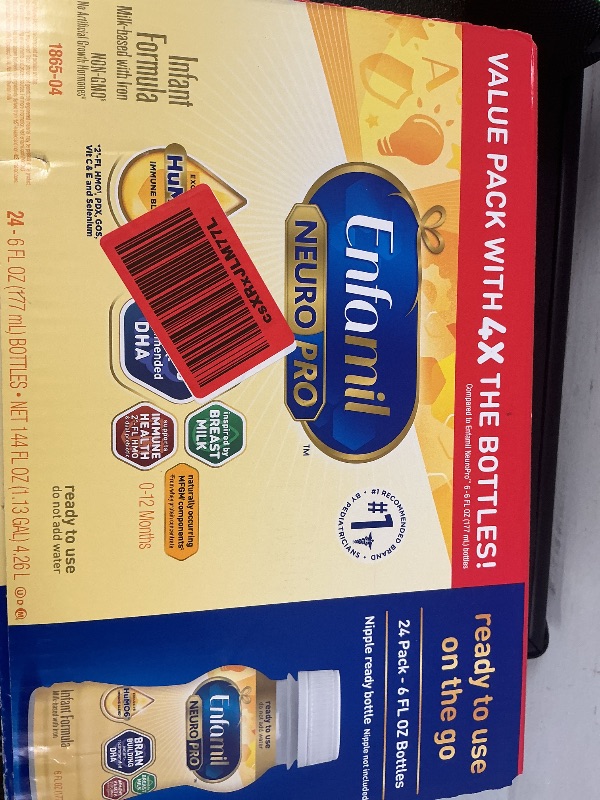 Photo 1 of Enfamil NeuroPro Ready to Feed Baby Formula, Ready to Use, Brain and Immune Support with DHA, Iron and Prebiotics, Non-GMO, 6 Fl Oz, 6 Bottles