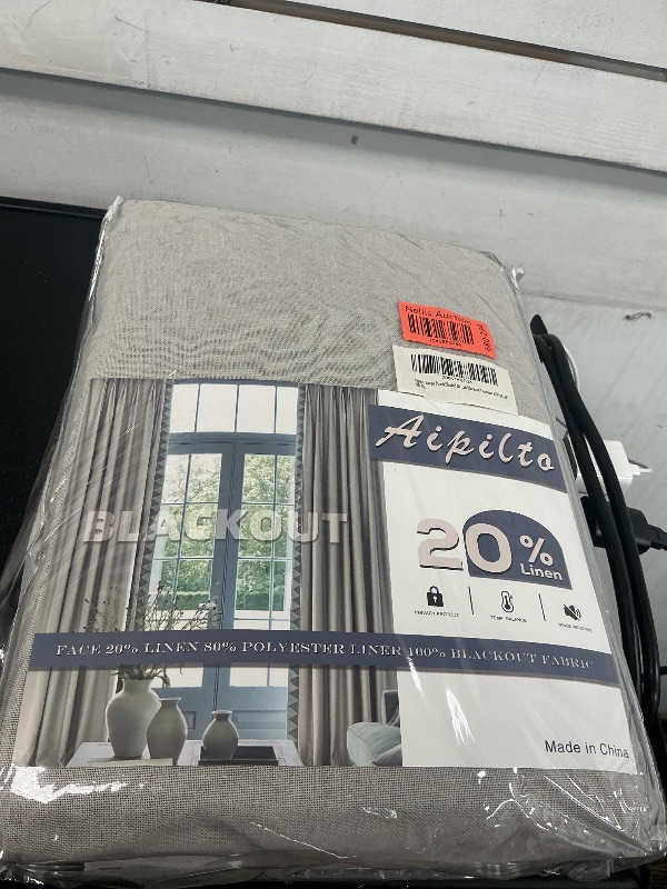Photo 1 of Aipilto 108 Inch Long Pinch Pleated Full Blackout Curtains,Back Tab Linen Blend Window Drapes with Hooks,Thermal Insulated Thick Heavy Duty Light Blocking Curtains for Living Room 40”Wx108”Lx2 Taupe