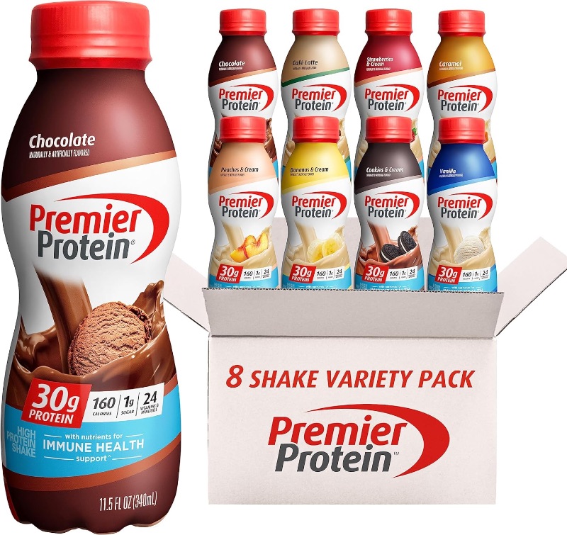Photo 1 of Premier Protein, Protein Shake, 8 Flavor Variety Pack, 30g Protein, 1g Sugar, 24 Vitamins & Minerals, Nutrients to Support Immune Health 11.5 Fl Oz (8 Pack)
