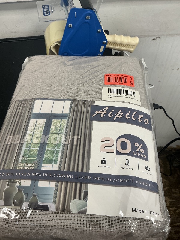Photo 1 of Aipilto 108 Inch Long Pinch Pleated Full Blackout Curtains,Back Tab Linen Blend Window Drapes with Hooks,Thermal Insulated Thick Heavy Duty Light Blocking Curtains for Living Room 40”Wx108”Lx2 Taupe