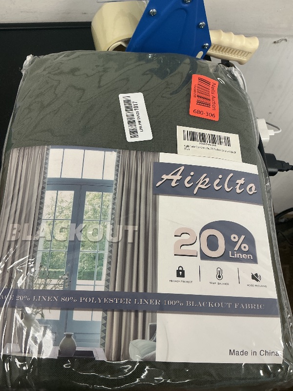 Photo 1 of Aipilto Linen Pinch Pleated Full Blackout Curtains & Drapes 96 Inch Long 2 Panels Set,Thermal Insulated Curtains for Living Room Bedroom,Back Tab with Hooks Loden Olive Dark Green 40”Wx96”Lx2