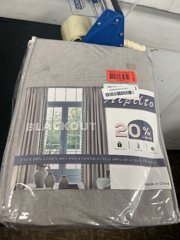Photo 1 of Aipilto 120 Inch Long Pinch Pleated Full Blackout Curtains,Back Tab Linen Blend Window Drapes with Hooks,Thermal Insulated Thick Heavy Duty Light Blocking Curtains for Living Room 40”Wx120”Lx2 Taupe