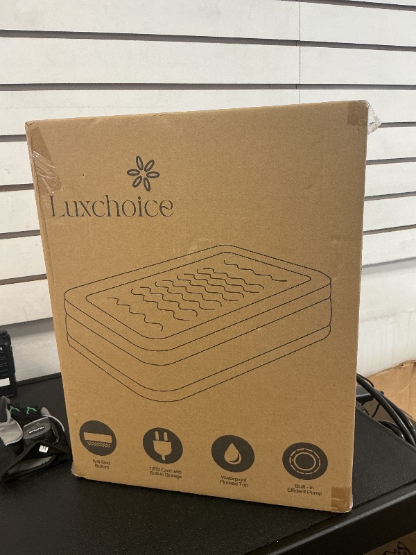Photo 1 of Luxchoice Air Mattress with Built-in Pump 18 Inches Deluxe Inflatable Mattress Durable Blow Up Mattress 3 Mins Quick Inflation Portable Air Bed for Home Camping Travel Guest