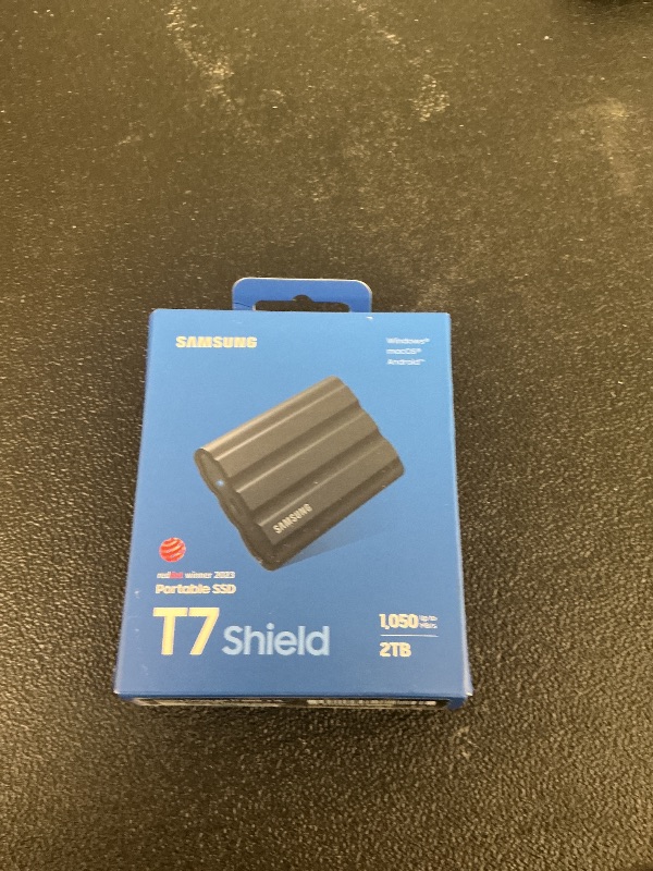 Photo 1 of SAMSUNG T7 Shield 2TB, Portable SSD, up-to 1050MB/s, USB 3.2 Gen2, Rugged,IP65 Water & Dust Resistant, for Photographers, Content Creators and Gaming, Extenal Solid State Drive (MU-PE2T0S/AM), Black
