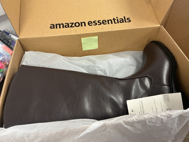 Photo 1 of Amazon Essentials Women's Knee High Riding Boot, Dark Brown, 9