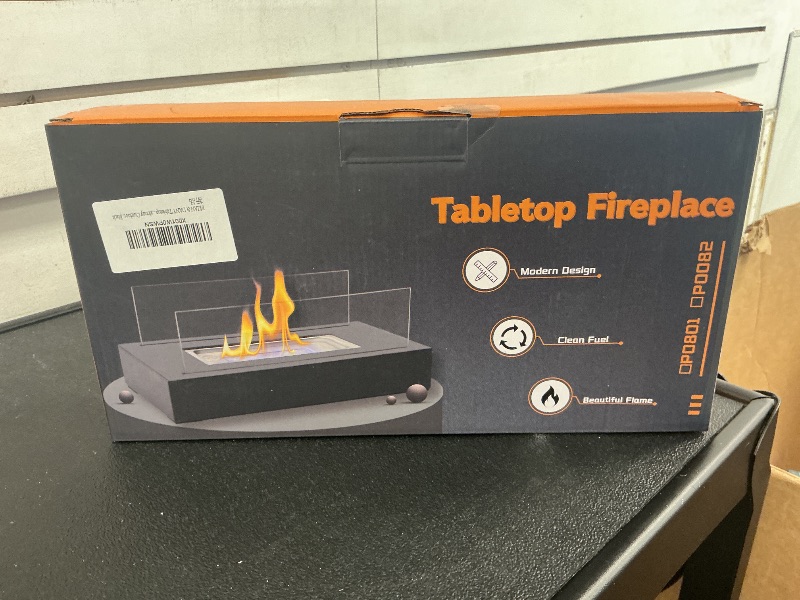 Photo 1 of BRIAN & DANY Tabletop Fire Pit, Portable Indoor Fire Pit Tabletop Fireplace, Ethanol Table Top Firepit Decor Home Patio Balcony Outdoor, Black