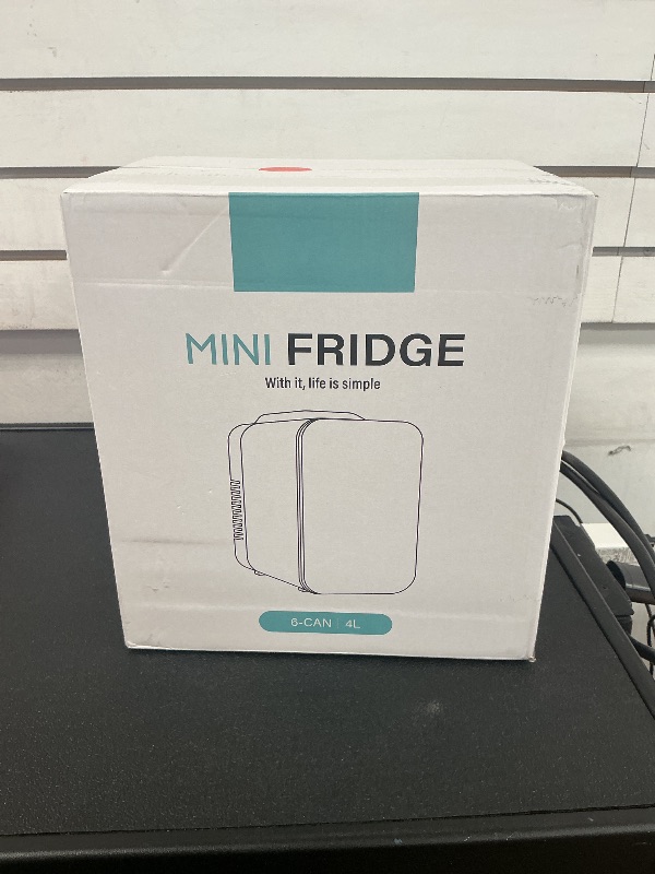 Photo 1 of YSSOA 4L Mini Fridge 6 Can Portable Cooler & Warmer Compact Refrigerators for Food, Drinks, Skincare, Office Desk,