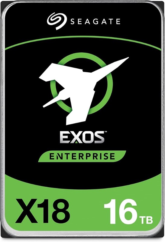 Photo 1 of Seagate Exos X18 16TB Enterprise HDD - CMR 3.5 Inch Hyperscale SATA 6Gb/s, 7200 RPM, 512e and 4Kn FastFormat, Low Latency with Enhanced Caching (ST16000NM000J)
