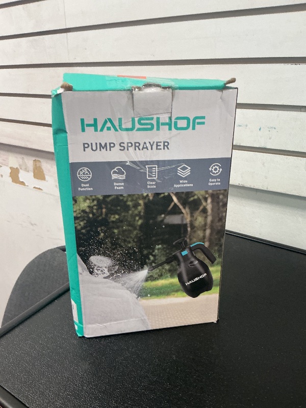 Photo 1 of HAUSHOF 2L/0.5 Gallon Pressurized Car Foam Sprayer, Handheld Pump Sprayer with 2 Adjustable Nozzles, Continuous Mist Spray Bottle for Car Washing, Garden Watering & Household Cleaning, Black