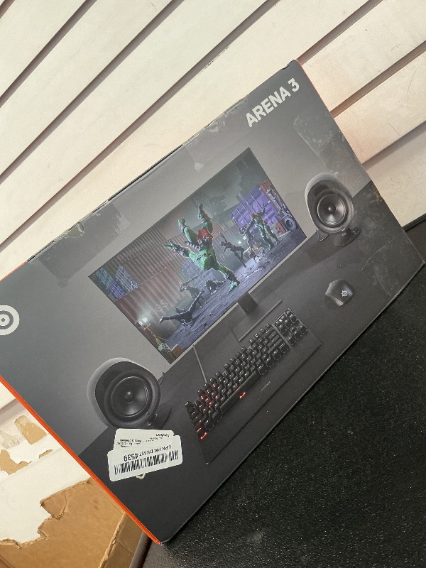 Photo 1 of SteelSeries Arena 3 2.0 Desktop Gaming Speakers - Immersive Audio, On-Speaker Controls, 4" Drivers - Wired & Bluetooth - PC, Mac, Mobile