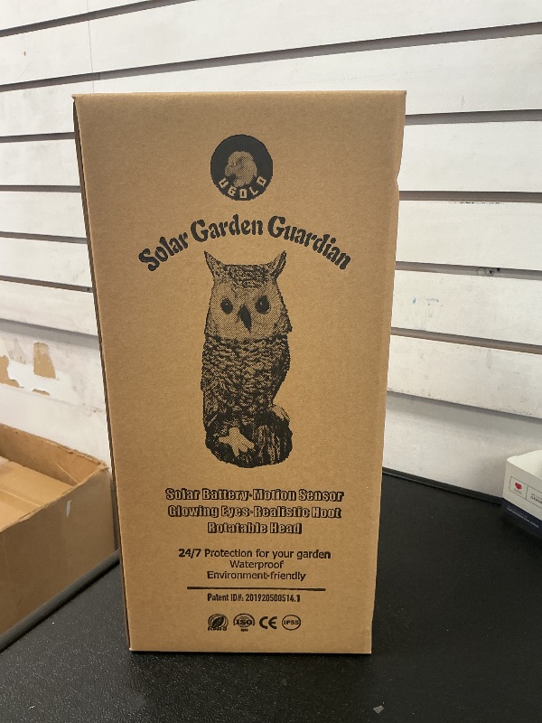 Photo 1 of Ugold Solar Powered Snow Owl with Glowing Eyes, Rotatable Head, Realistic Hoots, Detection and Silent Mode, Garden Sculpture, Decoration for Home, Garden, Patio and Lawn