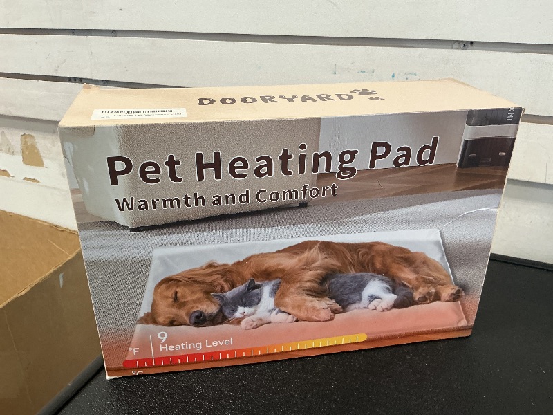 Photo 1 of Dooryard Pet Heating Pad, 9 Adjustable Temperature Heated Dog Bed, Heated Cat Bed with Chew Resistant Cord, Waterproof and Comfortable Electric Heated Pad with Timer(17.72" x 27.56")