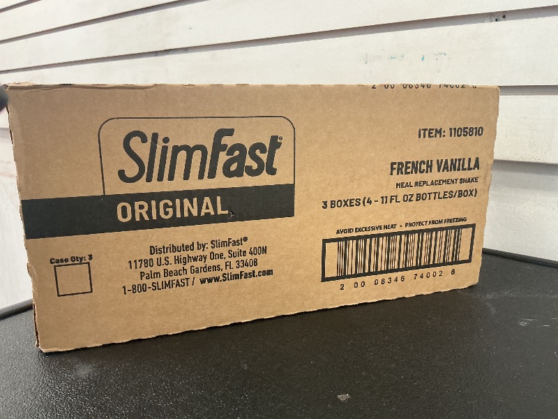Photo 1 of SlimFast Meal Replacement Shake, Original French Vanilla, 10g of Ready to Drink Protein, 11 Fl. Oz Bottle, 4 Count (Pack of 3) (Packaging May Vary)
