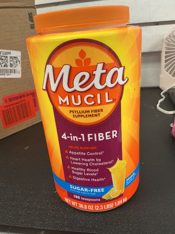 Photo 1 of Metamucil Psyllium Fiber Supplement Sugar Free Powder - Orange