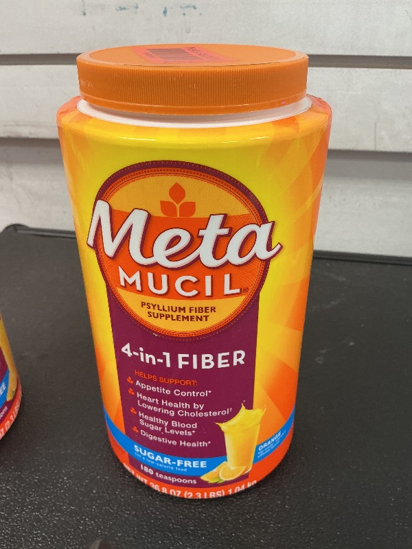 Photo 1 of Metamucil Psyllium Fiber Supplement Sugar Free Powder - Orange