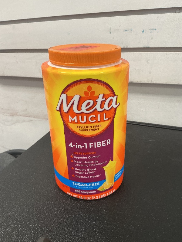 Photo 1 of Metamucil Psyllium Fiber Supplement Sugar Free Powder - Orange