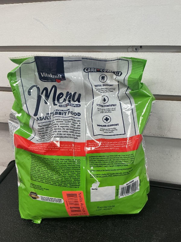 Photo 1 of Vitakraft Menu Premium Rabbit Food - Alfalfa Pellets Blend - Vitamin and Mineral Fortified, Carrots,Greens,Grains,Fruits, 5 Lb