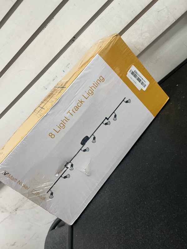 Photo 1 of Unicozin LED Track Lighting Kit, Matt Nickel 8 Way Ceiling Spot Lighting, Flexibly Rotatable Light Head, Modern Track Light Included 8 x LED GU10 Bulb (4W, Daylight White, 400LM)