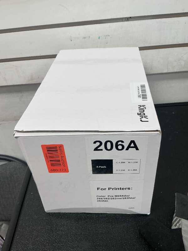 Photo 1 of 206A Toner Cartridges 4 Pack with Chip Compatible for HP 206A 206X Color Laserjet Pro MFP M283fdw M283cdw M283fdn M282nw M255dw M255nw Printer M283 M282 M255 W2110A W2110X Black W2111A W2112A W2113A