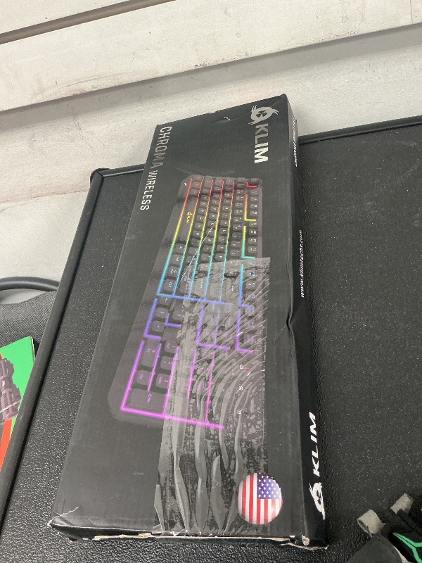 Photo 1 of KLIM Chroma Wireless Gaming Keyboard RGB – Backlit Keyboard with Rechargeable Battery – Quiet, Water-Resistant, Ergonomic Design – Teclado Gamer for PC, PS5, PS4, Mac – Black