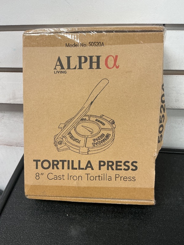 Photo 1 of Alpha Living Tortilla Press – 8 Inch Cast Iron Quesadilla Maker – Heavy Duty Empanada Maker Press – Cast Iron Tortilla Maker for Kitchen, Home Use