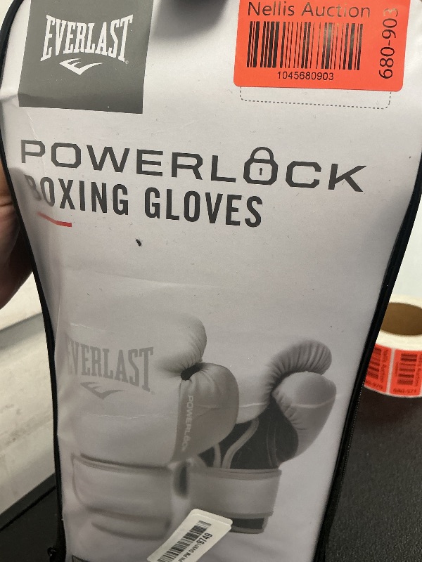 Photo 1 of Everlast Powerlock 2 Hook & Loop Boxing Gloves | Fight Training Gloves | Hook and Loop with Durable Hand & Wrist Support | Heavy Bag & Fitness Training (White, 12 oz)