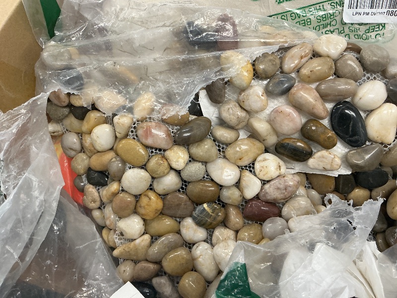Photo 1 of Qualdout River Rocks Stepping Stones Pavers Outdoor for Garden Walkway, Pebbles Polished Gravel for Yard Lawn Patio Pathway Landscaping, 6PACK (Roundness)