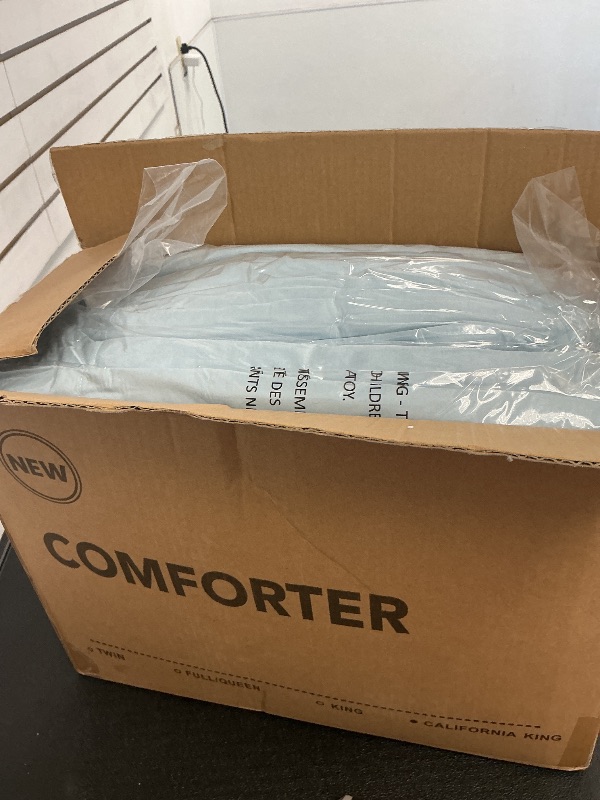 Photo 1 of Joysoul California King Size Down Comforter - All Season Ultra Soft Goose Down & Feather Fiber Fill, Luxury Hotel Blue Duvet Insert with Corner Tabs (108" X 94")