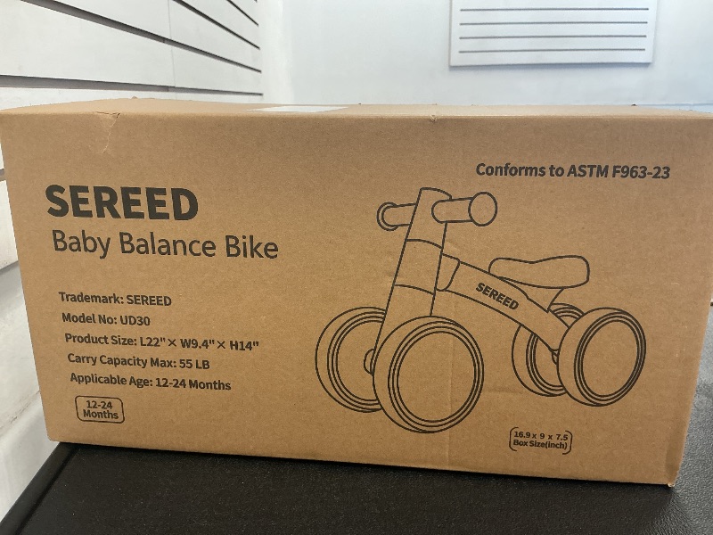 Photo 1 of SEREED Baby Balance Bike for 1-2 Year Olds - 4 Wheels, First Bike for Toddlers, Birthday Gift (Green)