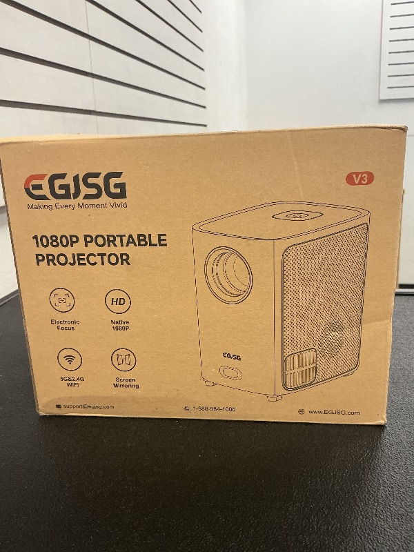 Photo 1 of [One-Button Focus] Projector with WiFi and Bluetooth, 4K Outdoor Projector with Carry Bag, Portable Movie Projector with Zoom Function, Home Theater Projector for Phone/TV Stick/PC