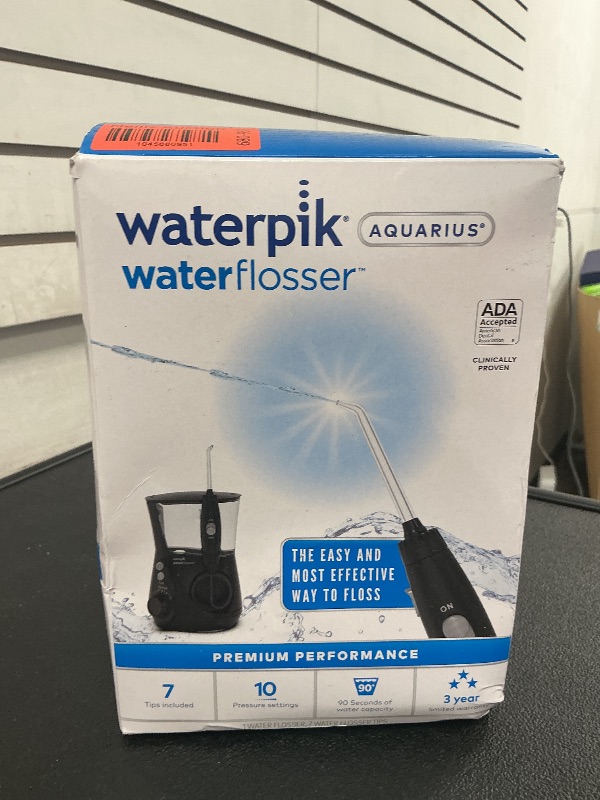 Photo 1 of Waterpik Aquarius Water Flosser Professional For Teeth, Gums, Braces, Dental Care, Electric Power With 10 Settings, 7 Tips For Multiple Users And Needs, ADA Accepted, Black WP-662, Packaging May Vary
