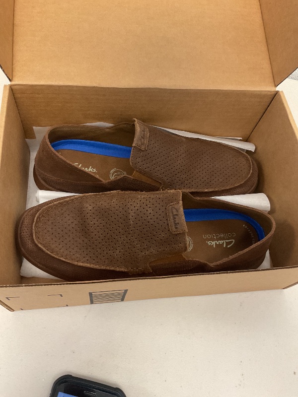 Photo 1 of Clarks Men's Flexway Easy Moccasin, Dark Brown Suede, 10.5