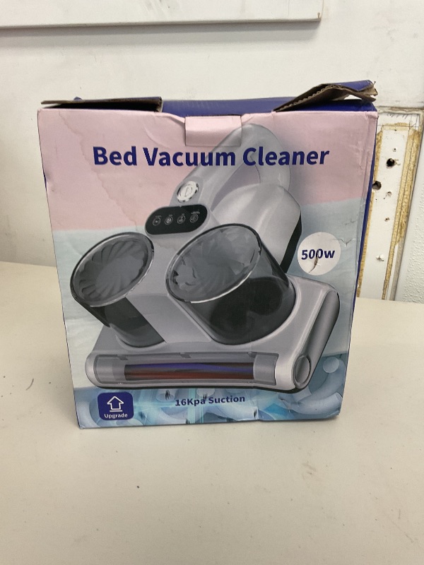 Photo 1 of Mattress Vacuum Bed Vacuum Cleaner with UV 16Kpa Suction HEPA Filter 253.7nm UV-C Light & 30000 Rpm/Min Brushroll Rotation & Heating & Ultrasonic Quintuple Tech, Widened Suction Port, 500W, Corded
