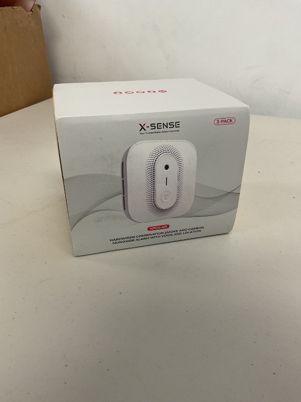 Photo 1 of X-Sense  Detector Carbon Monoxide Detector Combo Hardwired with Voice Location, Hardwired Interconnected Smoke and Carbon Monoxide Detector, Model XP02-AR, 3-Pack