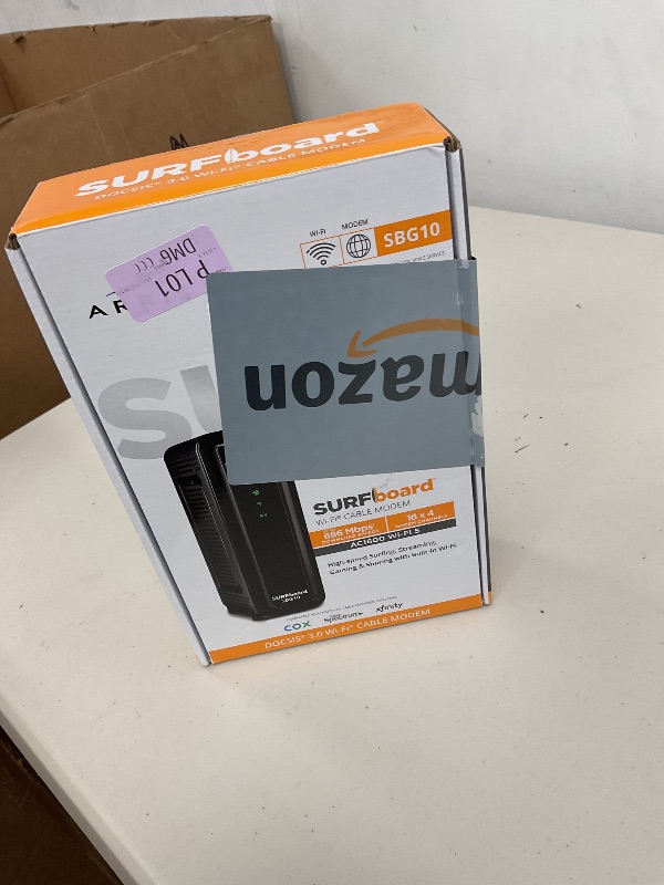 Photo 1 of ARRIS (SBG10) - Cable Modem Router Combo - DOCSIS 3.0 16 x 4 Gigabit & AC1600 WiFi, For Comcast Xfinity, Cox, check with ISP for compatibility [Not for Spectrum] 400 Mbps Max Internet Speeds
