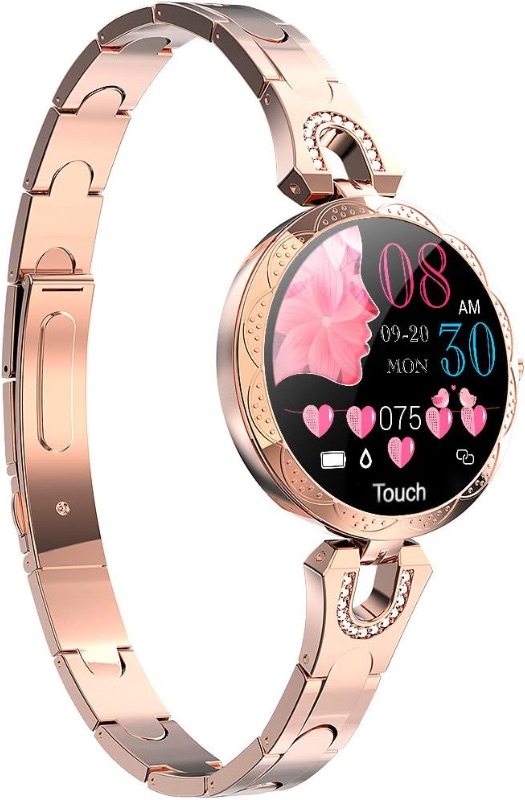 Photo 1 of Smartwatch for Women Compatible for iPhone Samsung Android iOS Phones. Smart Bracelet with Female Menstrual Cycle Heart Rate Blood Pressure Remote Photography Waterproof Pedometer (Gold)
