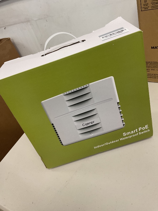 Photo 1 of Cqenpr Outdoor Poe Switch with 8 Port Poe+2G Uplink+1SFP Slot, IEEE802.3af/at/bt, All-in-One Box, 60W PoE++, 120W High Power Output, Play & Plug, Fan-Less Unmanaged, AI Watchdog.