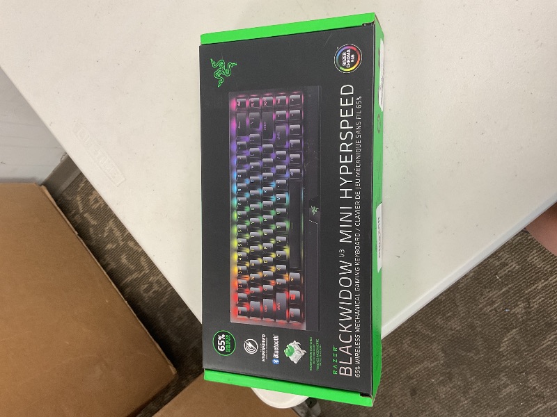 Photo 1 of Razer BlackWidow V3 Mini HyperSpeed 65% Wireless Mechanical Gaming Keyboard: Green Mechanical Switches Tactile & Clicky - Doubleshot ABS Keycaps - Chroma RGB - Up to 200 Hr Battery Snap Tap