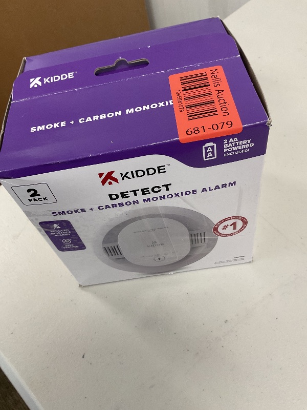 Photo 1 of Kidde  & Carbon Monoxide Detector, AA Battery Powered, LED Warning Light Indicators, 2 Pack