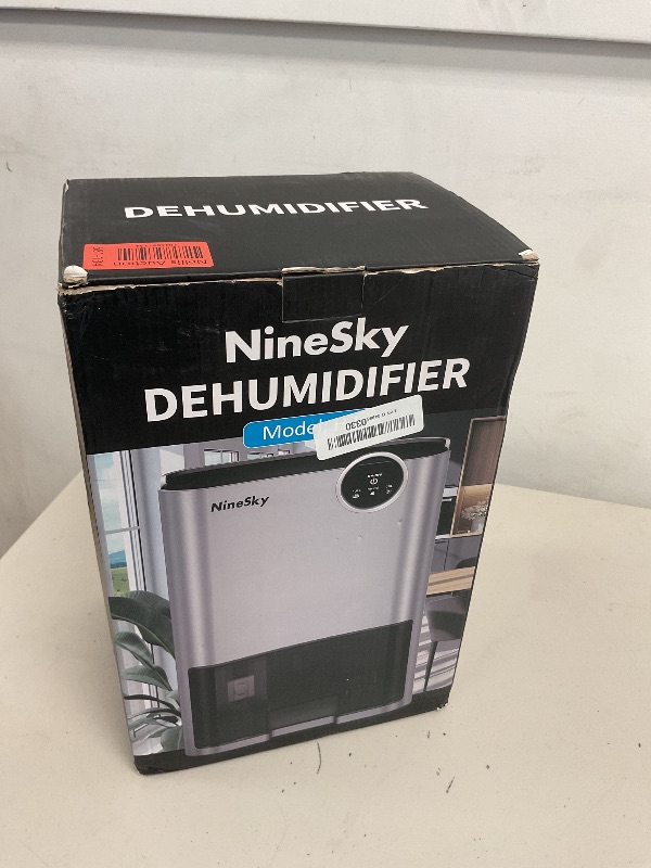 Photo 1 of NineSky Dehumidifier for Home, 70 OZ Water Tank, 800 sq.ft Dehumidifier for Bedroom,Basement,Bathroom with Auto Shut Off, Sleep Mode,5 Colors LED Light,Sliver
