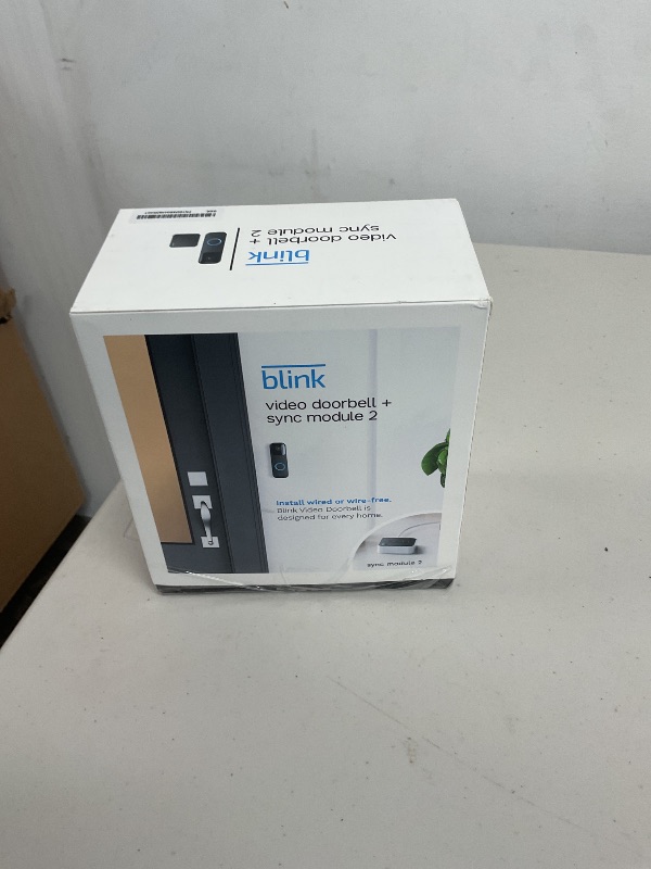 Photo 1 of Blink Video Doorbell + Sync Module 2 (newest model) — Two-way audio, HD video, two-year battery life, motion detection, chime app alerts, Works with Alexa (Black)