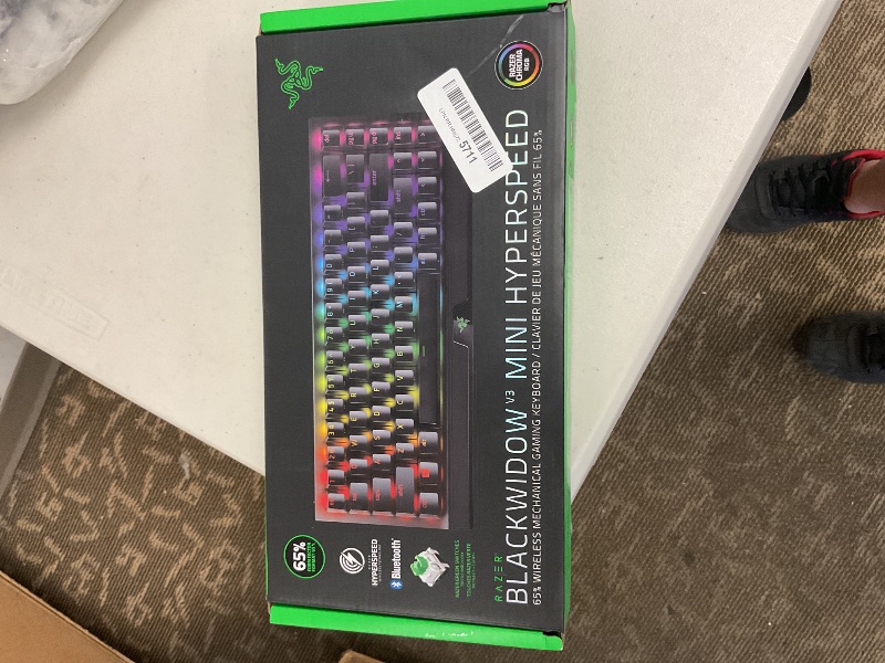 Photo 1 of Razer BlackWidow V3 Mini HyperSpeed 65% Wireless Mechanical Gaming Keyboard: Green Mechanical Switches Tactile & Clicky - Phantom Pudding Keycaps - Chroma RGB - Up to 200 Hr Battery Snap Tap