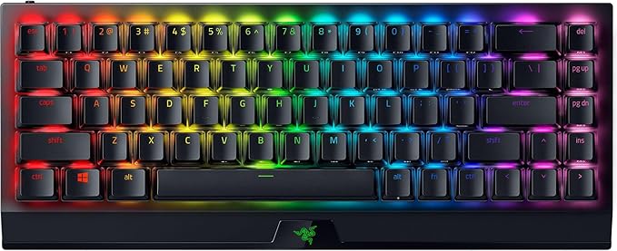 Photo 1 of Razer BlackWidow V3 Mini HyperSpeed 65% Wireless Mechanical Gaming Keyboard: Green Mechanical Switches Tactile & Clicky - Phantom Pudding Keycaps - Chroma RGB - Up to 200 Hr Battery Snap Tap
