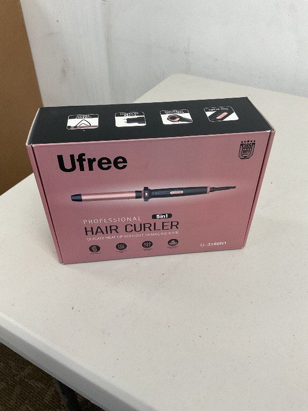 Photo 1 of Ufree 5 in 1 Curling Iron with Interchangeable Ceramic Barrels (0.35"-1.25"), Curling Wand Set with Flat Iron Hair Straightener, Instant Heat Up, Dual Voltage Hair Curler, Gifts for Women